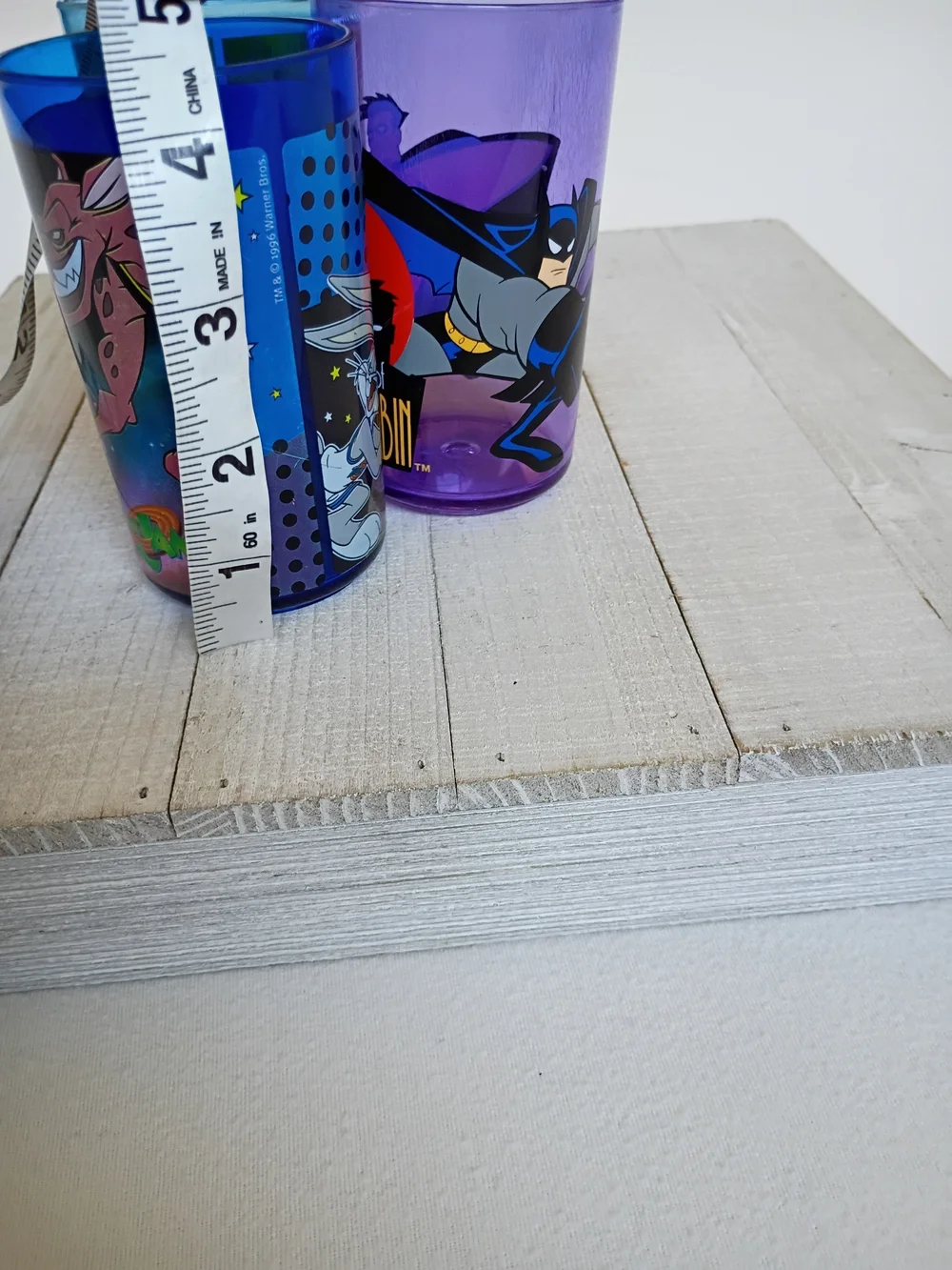 90s & 2000s Plastic Collector Cups Lot - Hot Wheels, Batman & Robin, Space Jam